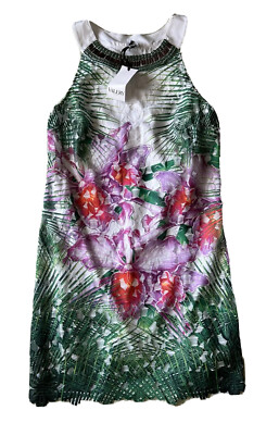 Valery Size 36 Dress Length 37  Colorful Beaded #115 Blanco