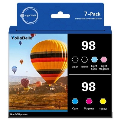 VoilaBella 98 High Yield Ink Cartridges For Epson Artisan 700 710 725 730 7 Pack