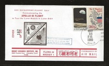 1969 US rocket cover, R.R.I flight XXV, Apollo 10 - EZ 121C1d