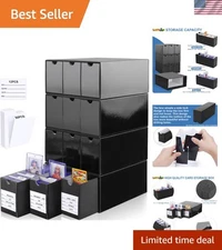 Trading Card Storage Box, 3-in-1 Cardboard Card Organizer Box with Dividers