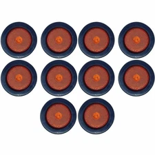 2.5" Inch Amber Round Sealed Side Marker Clearance Light - Truck/Trailer - Qty 4