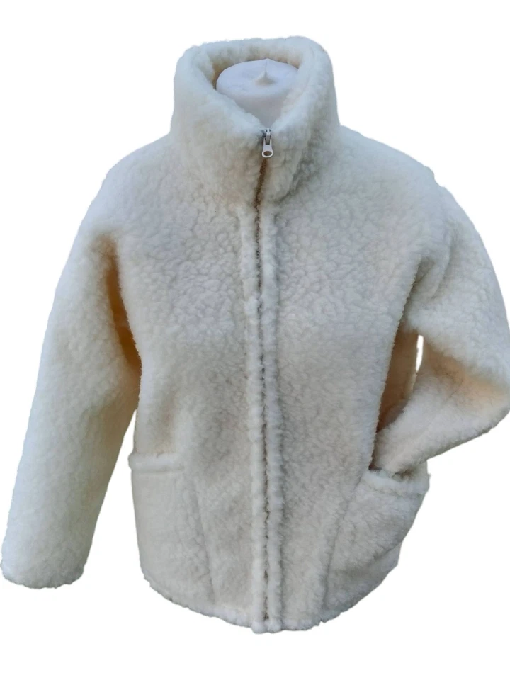 Wolljacke MERINO Schurwolle 100% Merinowolle - Weiß - Bild 2 von 4