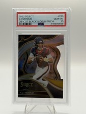 2023 Panini Select - Club Level C.J. Stroud #289 Black & Gold Prizm Die-Cut (RC)