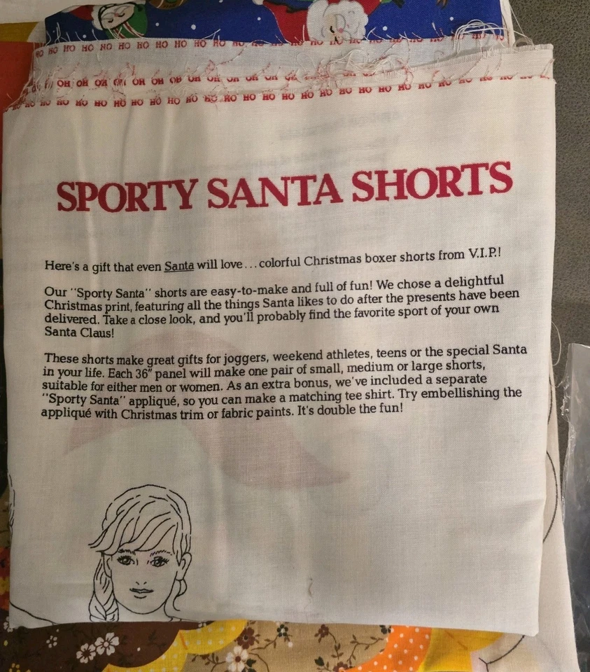 13 Holiday Christmas Appliques Fabric Panel Shorts Pillow Ornaments. - Image 4 of 4