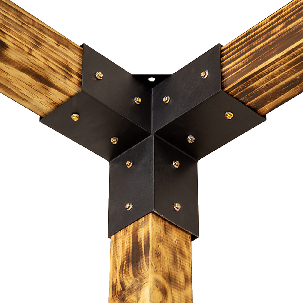 NNEDSZ Roof Pergola Gazebo Shed Matte Black Steel Brackets and Coffee Screens DI