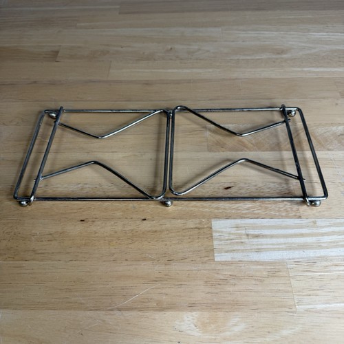 VTG MCM Gold Metal Sliding Adjustable Book Rack Stand Extending Book Holder Read - Foto 5 di 19