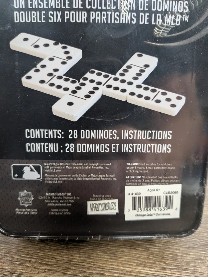 MLB Chicago Cubs Double 6's Sixes Dominoes Game 28 Pieces Baseball NEW - Image 4 of 4