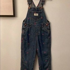 OshKosh B'gosh Blue Overalls with Pink Hearts