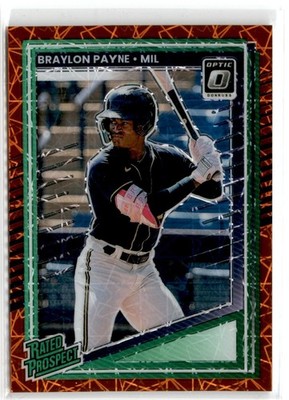 2025 DONRUSS OPTIC ORANGE LAZER RATED ROOKIE BRAYLON PAYNE MILWAUKEE BREWERS