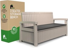 3 seat outdoor storage Bench - 90 gallon capacity - weatherproof resin