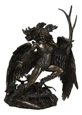 Ebros Irish Celtic War Goddess Winged Morrigan Phantom Queen W/ Antler Figurine