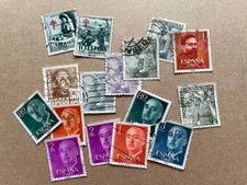 16 Vintage Stamps Spain 1940-1960’S Mixed Lot Used Condition