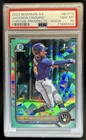 2022 Bowman Sapphire Jackson Chourio Chrome Aqua 1st #/55 Brewers PSA 10