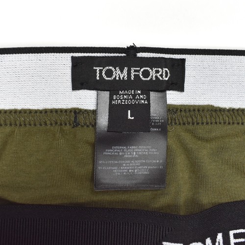 NWT $130 TOM FORD Olive Cotton Long Johns Underwear Pajamas Men's L AUTHENTIC - Picture 4 of 6