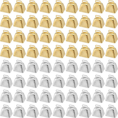 72 PCS Mini Cow Bells, Metal Cowbell for Crafts, Wind Chimes, Wedding, Parties D
