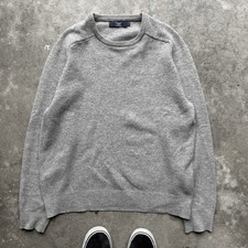 J. Crew 100 Lambswool Gray Crewneck Sweater Size Large