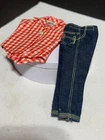 Vintage Barbie Picnic Set Blouse and Jeans Fashion #967