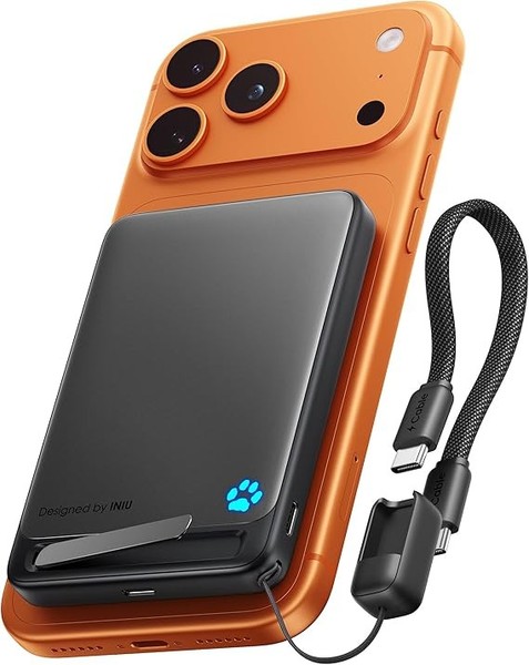 Iniu Magnet Powerbank 10000Mah Qi2 15W 45W Schnellladen Usb C Kabel StäNder-image