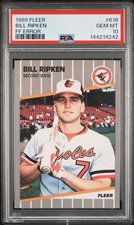 1989 Fleer Bill Ripken FF Error PSA 10 Gem Mint 616 Baseball Card Gem MT
