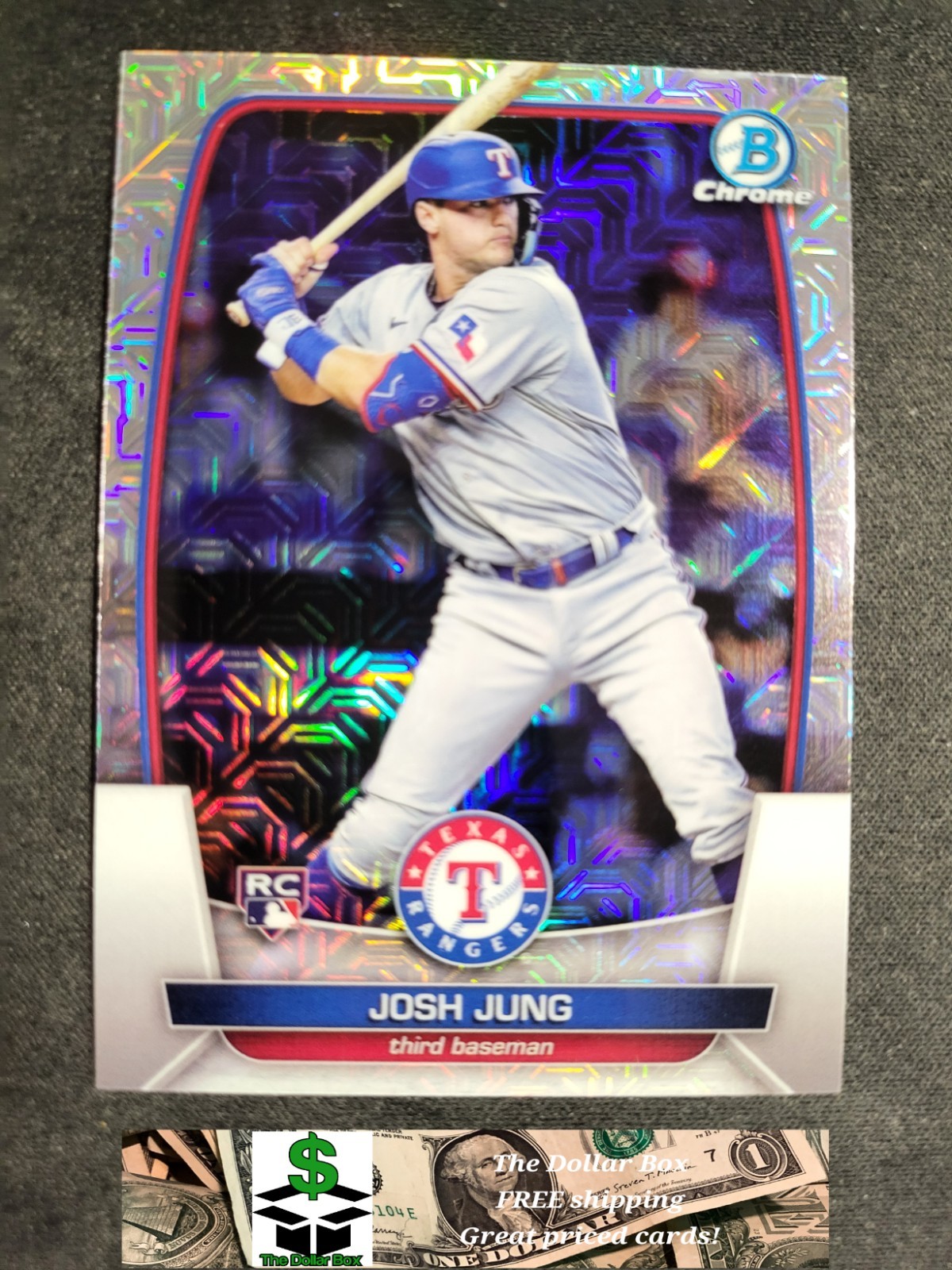 2023 Bowman Chrome Josh Jung RC MOJO REFRACTOR card #43 Rangers