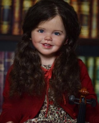 40'' Reborn Doll Unfinished Kits Hand-Rooted Curly Smile Face Toddler Girl Hair