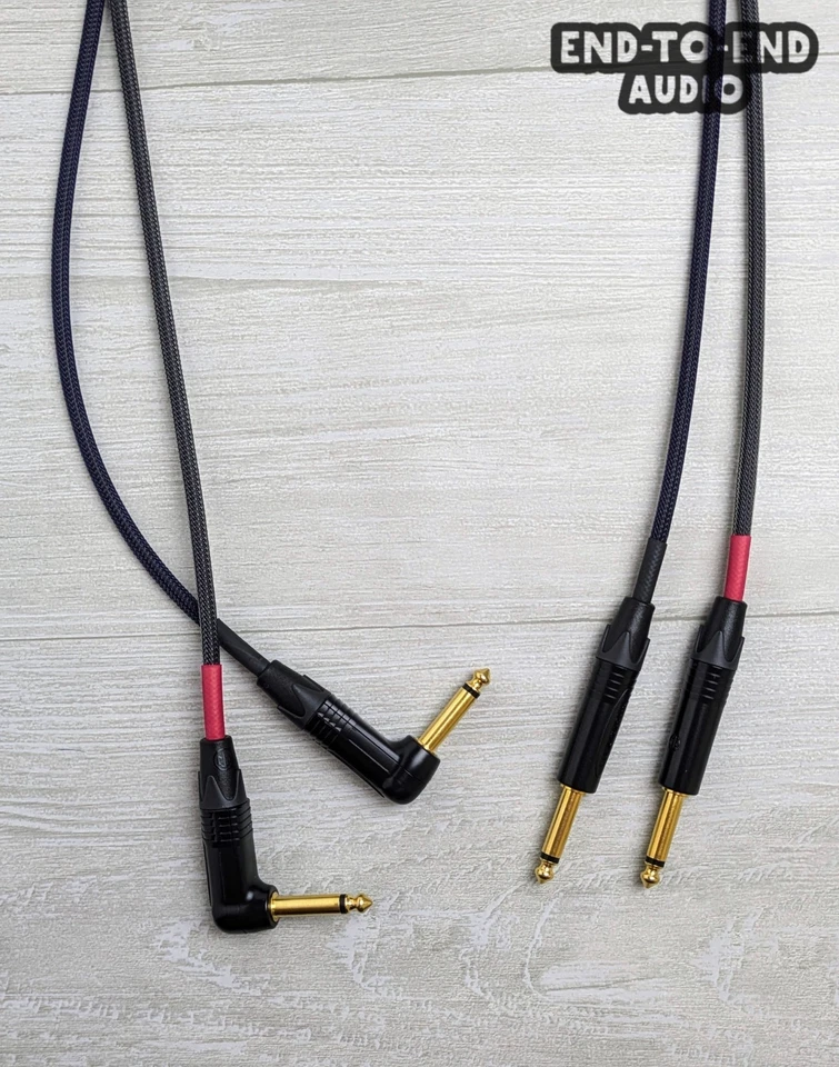 Dual Unbalanced Stereo Cable | Straight 1/4"- Right Angle 1/4" | MOGAMI Keyboard - Image 3 of 4