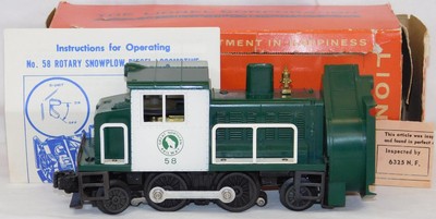 CLEAN Lionel #58 Great Northern Rotary Snow Plow Vulvcan Switcher