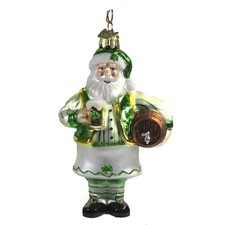 Noble Gems Irish Santa With Beer Tree Ornament Saint Patrick's Day Clover