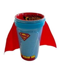 Superman Molded Chest Image with Cape 16 Ounce Pint Glass DC Comics Red Blue