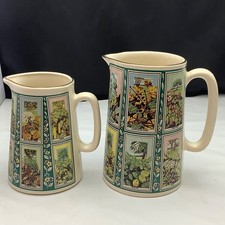 Rington's Picture Card Jugs x2  - The Eastgate Potteries Jugs