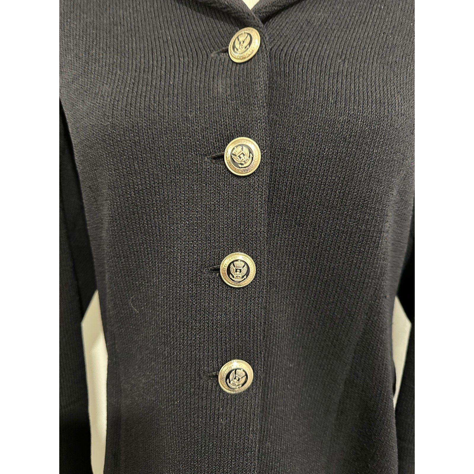 St. John Basic Black Blazer Suit Jacket Silver Bu… - image 4