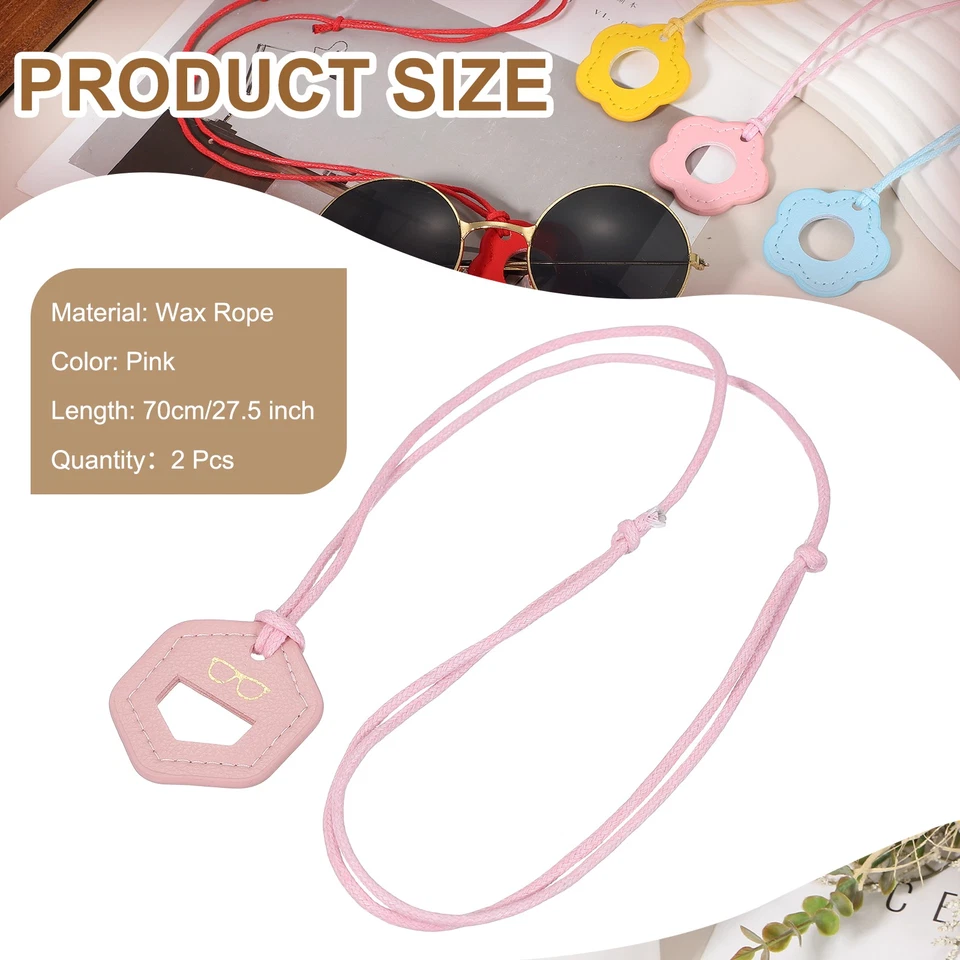 Soporte para gafas 2 piezas, soporte para cadena para gafas para hombre y mujer, rosa Foto 2 de 4