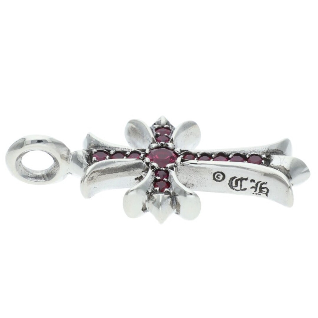 Chrome Hearts TNY CRSF P RUBY Tiny Fat Cross Pave Pendant Silver Necklace Used 1 thumbnail 5