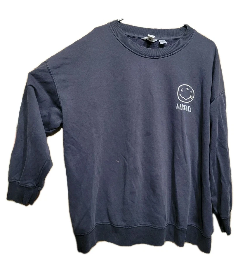 Nirvana 1993 Angle Tour reimpresión polar cuello redondo gran tamaño adulto XL gris Foto 2 de 4