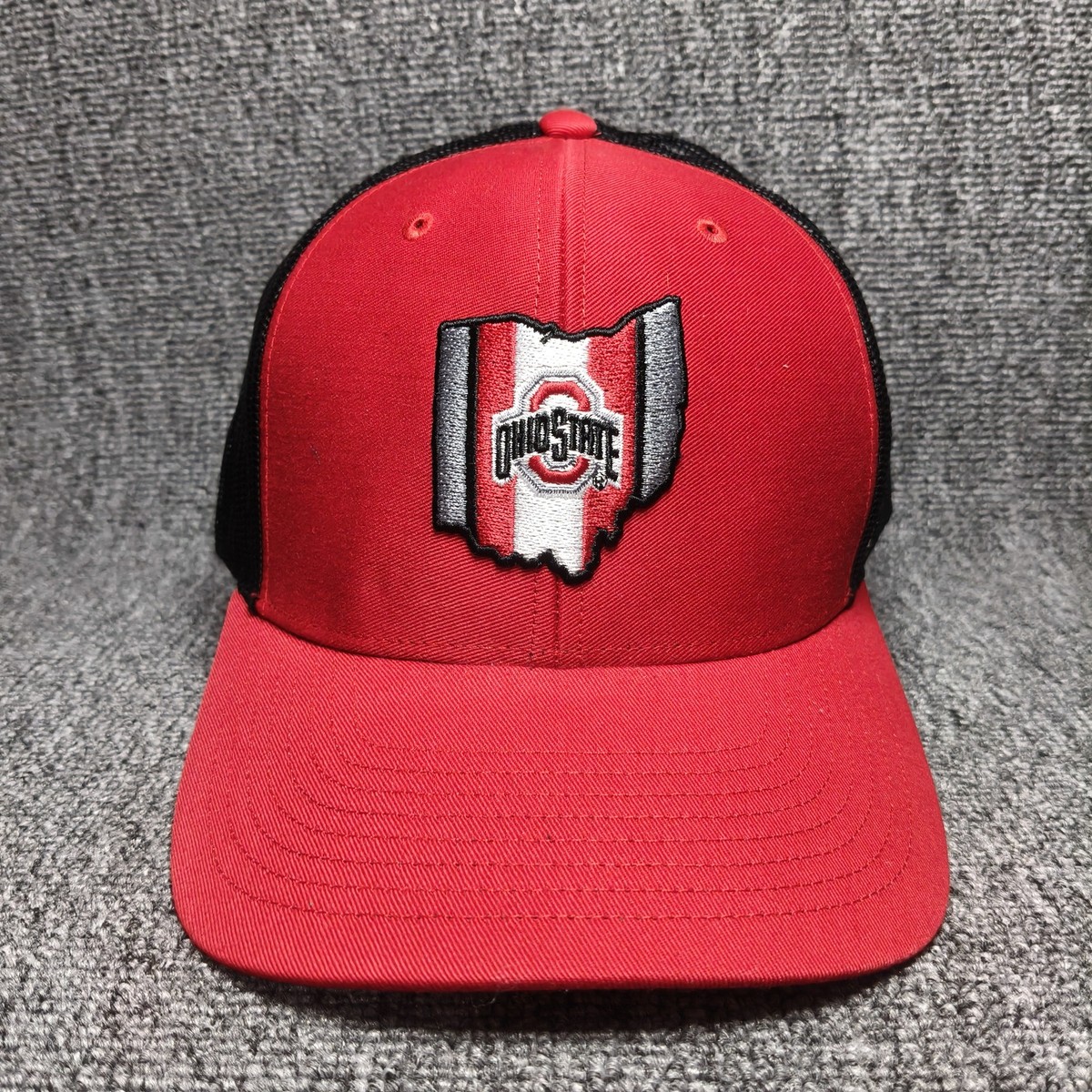 '47 Brand Ohio State Buckeyes Trucker Hat Cap Red Black Snapback NCAA
