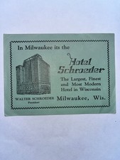 Vintage HOTEL SCHROEDER Decal Milwaukee, WI 3X4