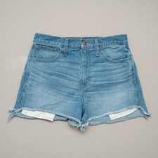 Madewell High Rise Light Wash Raw Hem Cut Off Shorts Womens 28 J2522 SU18