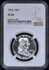 1963 Proof Franklin Half Dollar 50c NGC PF69 - 100% White!