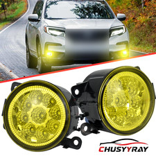 Pair Bumper LED Halo Fog Lights Yellow For 15-2022 Honda Pilot