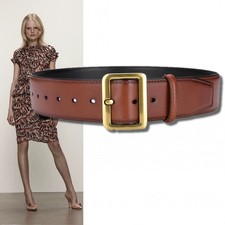Real Leather Waist Belt Fashion Gold Buckle Women Dresses Coats Wide Waistband