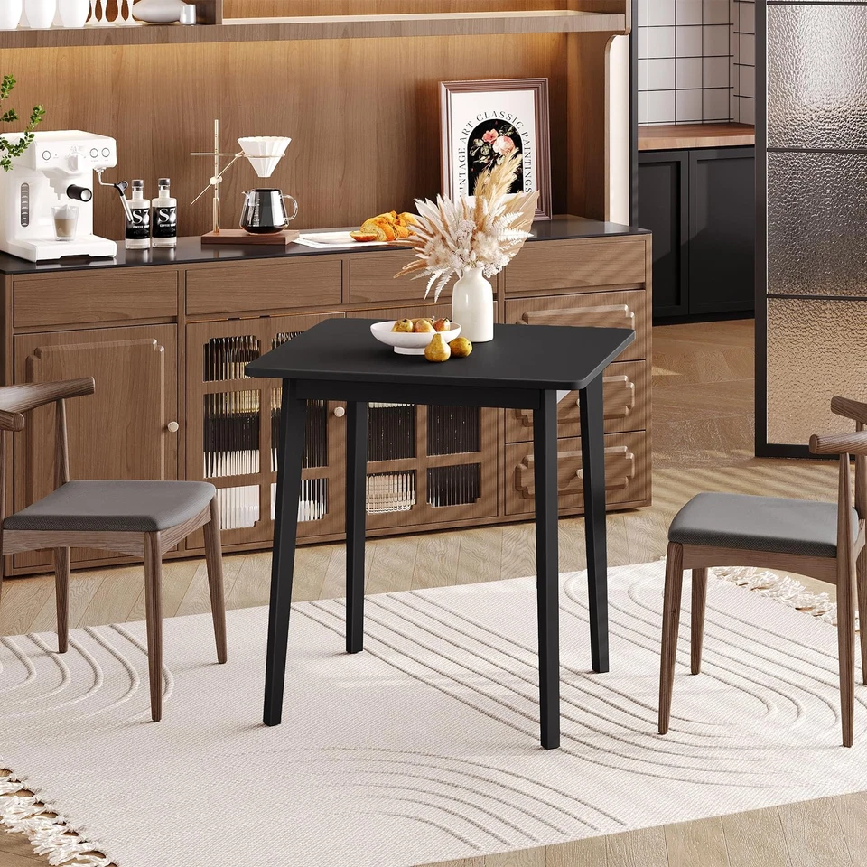 Mesa de Comedor de Bambú, Mesa de Comedor Cuadrada para 2, 27.6" Mesa de Cocina para Pequeños... Foto 2 de 4