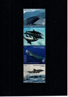 Penrhyn Cook Islands 2018 Whales & Dolphins of the world strip (2) /MNH