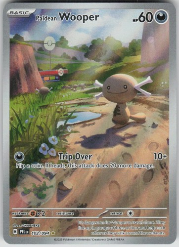 Pokemon Paldean Wooper 102/094 Phantasmal Flames Holofoil Illustration Rare NM