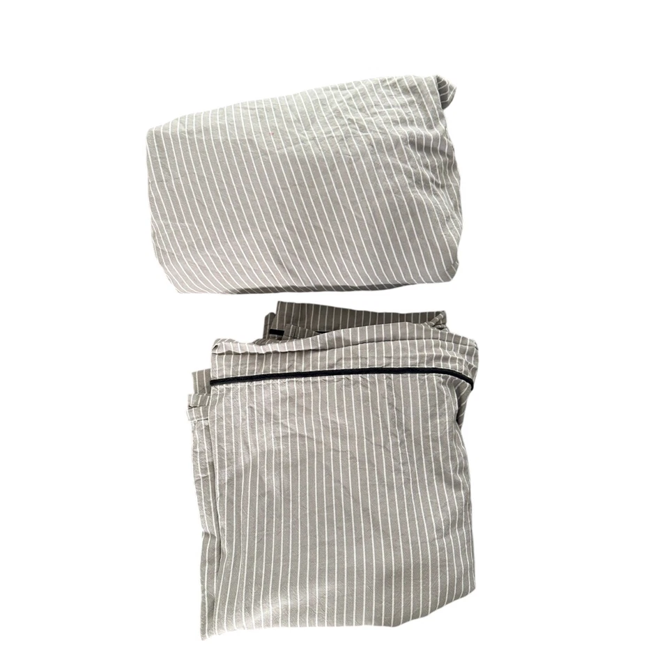 Sábana plana y ajustable Pottery Barn Teen Oxford a rayas talla completa  Foto 2 de 3