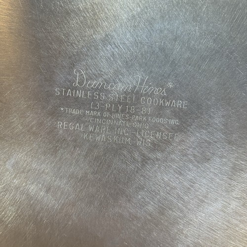 Vtg 10.5" Duncan Hines Regal Ware 3 Ply Stainless Steel Quart Frying Pan w Lid - Picture 7 of 8