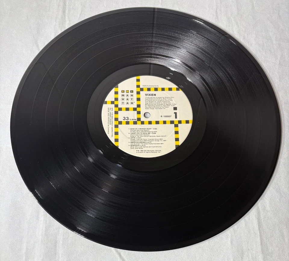 VIXEN S/T Self Titled vinyl LP first album EMI Manhattan vintage 1988 club press - Image 4 of 4