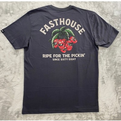 Fasthouse Ripe One SS Tee Mens Large Graphite Black NWT Racing Motorcycle Surf
