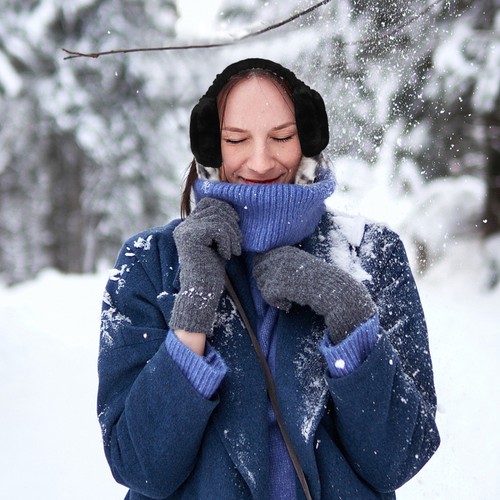 Black Ear Warmers Foldable Earmuffs for Hiking Skiing Biking - Bild 12 von 12