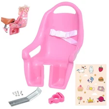 Doll Bicycle Seat with Stickers Decals Bike Attachment Accessory Fits Most Bi...