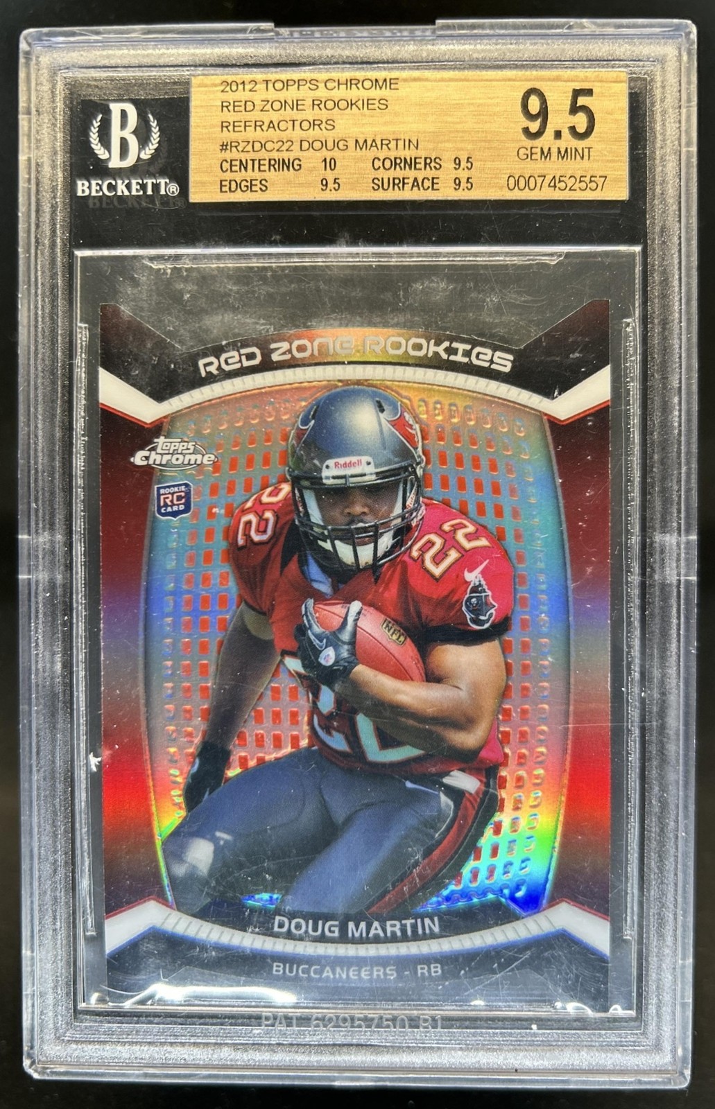 Doug Martin Topps Chrome Red Zone Rookies Refractor #22 Base